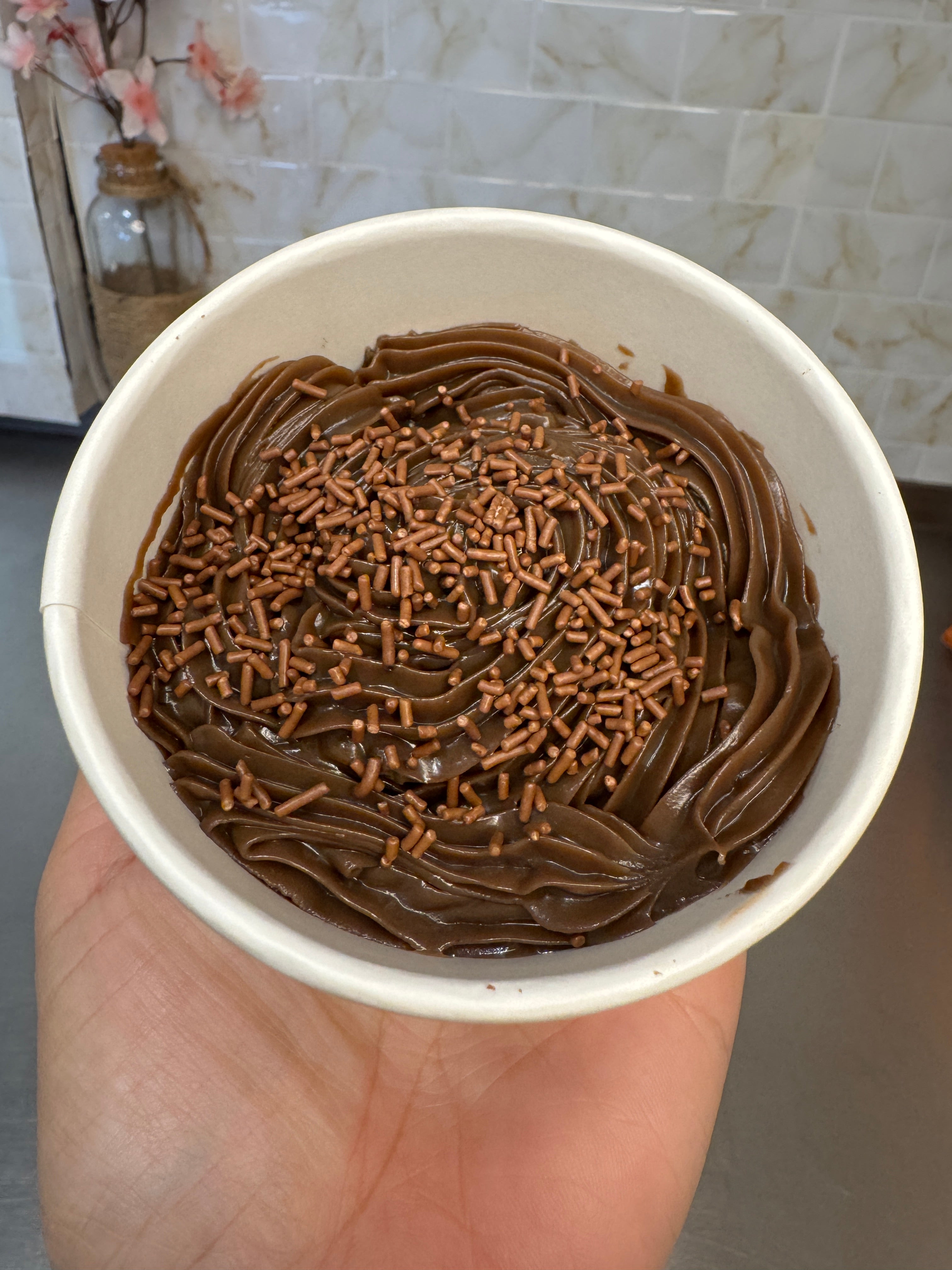 Brownie no pote belga